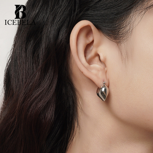 Orecchini a Clip Vintage in Argento Sterling 925, Placcati in Oro, Geometrici e Lucidi per Ragazze - Product Image 5