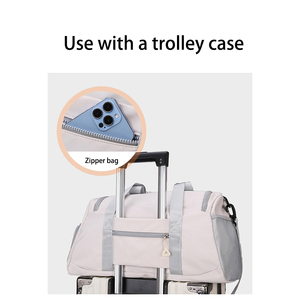 Sac de sport de voyage unisexe personnalisé avec logo, grande capacité, portable, à bandoulière, pour le yoga, la gym, avec compartiment à chaussures - Product Image 5