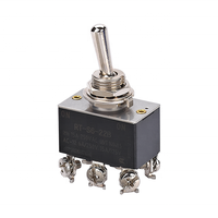 Interrupteur à bascule DPDT 6 broches Renew RT-S6-22B 6A 250 VAC, bornes à vis, matériau métallique, configuration marche-marche, IP40, certifié CE/CQC