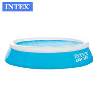 Piscine ronde gonflable Intex 28101 de 6 pieds x 20 pouces, facile à installer, en PVC, pour une utilisation en extérieur, dans la cour, pour toute la famille, pour le plaisir des enfants