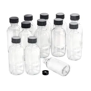 Großhandel leere runde Saft- und Spirituosen-Glasflaschen 50 ml Mini-Likeur-Flasche mit Schraubverschluss