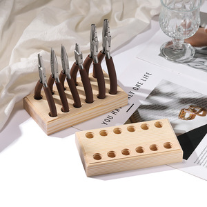 Soporte de madera maciza para alicates, organizador de almacenamiento para herramientas de joyería, manualidades DIY, tamaño mediano, pulido a mano - Product Image 1