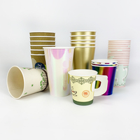 Gobelets en papier jetables ronds de haute qualité, en aluminium, de qualité alimentaire, 200 ml (8 oz), pour thé, café, boissons