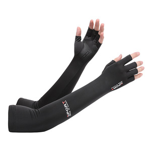Manches de protection solaire anti-UV pour hommes et femmes, demi-doigts, pour sports de plein air, conduite, rafraîchissantes, en Spandex/Polyester - Product Image 5