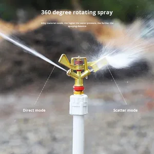 Lawn Vegetable Garden Orchard <strong>Sprinkler</strong> Equipment 4-Point Brass Rocker Nozzle 360 Rotating <strong>Irrigation</strong> Cooling Dust - Product Image 4