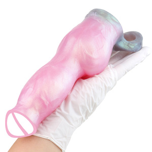 ถุงยางอนามัยเพิ่มขนาดอวัยวะเพศชายของเล่นทางเพศขนาด8นิ้วที่ขยายขนาดของไก่พร้อมห่วงล็อคขยายขนาดของอวัยวะเพศซิลิโคน - Product Image 5