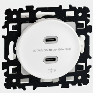 Dual <b>USB</b> <b>C</b> 5.5V White Square Charger & <b>Adapter</b> - Product Image 1