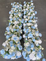 Guirlande florale longue en soie artificielle pour allée de mariage, toile de fond de scène, décoration de table et événements