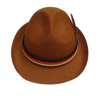 Chapeaux Alpins Créatifs avec Plume Adultes Allemands Doux Oktoberfest Habiller Confortable Chapeau Bavarois pour Jeu de Rôle Fête d'Halloween