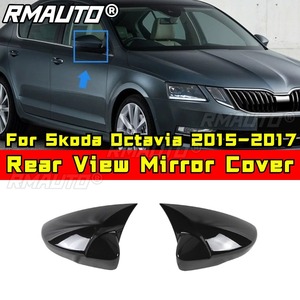 Coques de protection pour rétroviseurs latéraux de voiture, capuchons de rétroviseurs pour Skoda Octavia 2015-2017, kit carrosserie, accessoires auto - Product Image 2