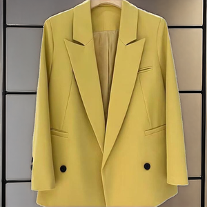 Nouvelle Collection 2024 : Élégante Robe Blazer Femme en Satin Imprimé Tissé, Col Tailleur, Manches Longues, Bouton Unique – Tendance Mode - Product Image 2