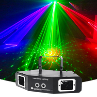 Lampe de fête à faisceau laser Disco à 4 lentilles RGB Laser Cube Stage Club Light DMX Laser Projector Christmas