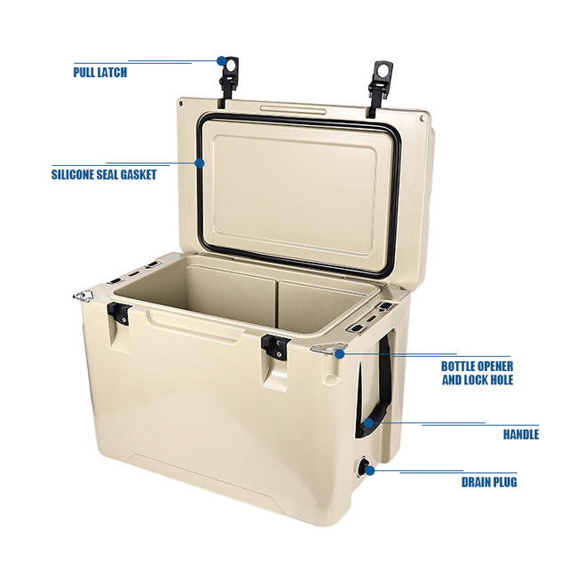 25QT 45QT Hard Shell Cooler Rotomoulded Ice Chest Cooler Box Insulated Hard Cooler for Outdoor Camping