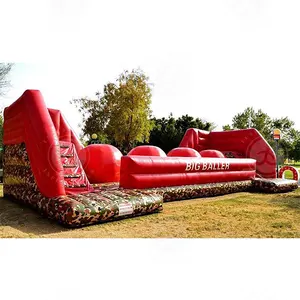 Outdoor Party Rental Equipment Inflatable Sports Game Giant Inflatable Obstacle Course With Big Baller For Kids & Adults