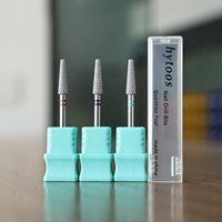 HYTOOS 4*13mm Forets à ongles professionnels longs et coniques à coupe diamantée, en chrome, pour cuticules russes, outil de nettoyage des peaux mortes pour ponceuse à ongles électrique