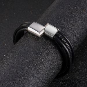 Bracelet en cuir véritable pour homme avec fermoir magnétique, bijoux pour homme, bracelets promotionnels - Product Image 3
