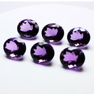 Amatista Natural Semipreciosa para Joyería, Piedras Preciosas de Corte Ovalado Facetado de Tamaños Variados, Cristales Disponibles en MOQ Bajo - Product Image 4