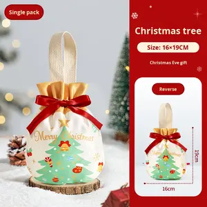 Sacchetti regalo <span class=keywords><strong>di</strong></span> <span class=keywords><strong>Natale</strong></span> a forma <span class=keywords><strong>di</strong></span> <span class=keywords><strong>Babbo</strong></span> <span class=keywords><strong>Natale</strong></span> in velluto stile cartone animato 10x15 cm Confezione regalo piccola per bambini - Product Image 6