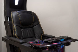 R1 Imperator fonctionne zéro gravité inclinaison PC Cockpit, Ingrem Predator, <span class=keywords><strong>cluvens</strong></span> pour 3 écrans avec massage. Lumières LED RVB - Product Image 3