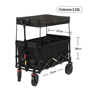 Folding Mesh Camping Trolley Cart <b>Iron</b> Pipe Frame Outdoor Large Capacity Waterproof Four-Wheel Wagon Roof OEM Platform - Product Image 2