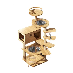 Pakeway, cápsula espacial de salto multicapa de sisal natural moderno de lujo barato, marco de torre de garra de gato Bantam, casa de árbol de gato de madera - Product Image 1