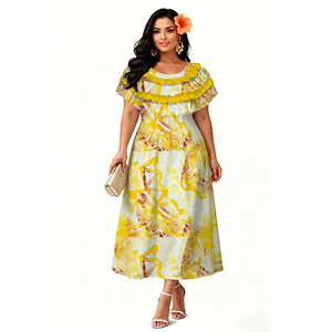 Vendita all'Ingrosso Nuovo Design Polinesiano Elei, Abito con Collo <span class=keywords><strong>a</strong></span> Volant per Donna, Ecologico, alla Moda, Casual <span class=keywords><strong>e</strong></span> Trendy - Product Image 2