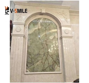 Mosaïque Pierre Et Verre Onyx Vert Clair/or – 10 Plaques, Bain/décoration (88-MC639_f)