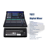 Consola de Mezclas Digital Profesional TQ-22 de 16 Canales y 4 MTRX con USB/Entradas, 8 Salidas AUX, Sistema de Sonido PA, Mezclador de DJ
