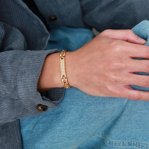 Gold Black 2 Tone Color <b>Mens</b> Bracelet Titanium Jewelry Far Infrared Therapy Bracelets - Product Image 2
