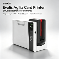 Imprimante de cartes Evolis Agilia Retransfer HD recto-verso pour cartes PVC CR80, cartes à puce, cartes d'identité d'employé, badges de sécurité gouvernementaux, IC NFC