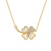 ICEBELA joyería fina 18K chapado en oro Plata 925 plata esterlina Lucky Four Leafs Clover colgante collares para mujeres