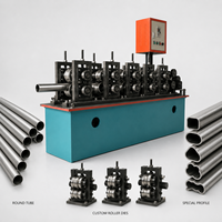Machine de formage de tubes ronds en tubes carrés 48 mm avec variateur de fréquence pour le traitement des cadres de portes et des rampes