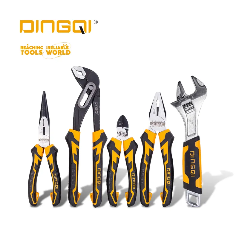 Dingqi профессиональный инструмент, 5 шт., Набор плоскогубцев для резки, комбинированный ключ, набор ручных инструментов