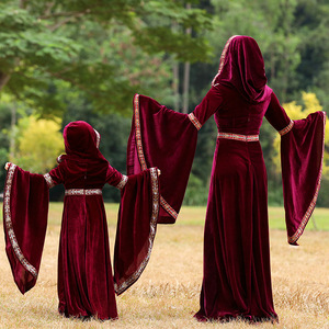 Costumes de jeu XJ : Halloween, Moyen-Âge Européen, Tenue de <span class=keywords><strong>Cour</strong></span> Rétro, <span class=keywords><strong>Petit</strong></span> Chaperon Rouge, Vampire, Sorcière - Product Image 5