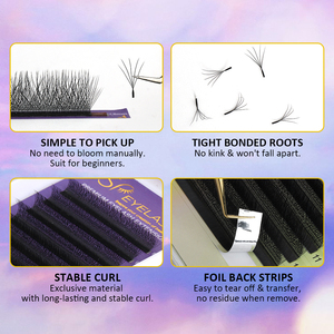 SP EYELASH <strong>Volume</strong> 0.07mm Thickness C D M L <strong>Curl</strong> Lash Extension Maple Leaf 5D W Shape Clover Lashes Individual False Eyelashes - Product Image 6