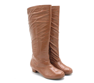 Bottes hautes pour enfants en cuir verni de couleur personnalisée, bottes longues pour filles - Product Image 2