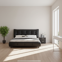 Ensemble de lit de rangement de luxe moderne VONLIVA avec design rembourré écologique pour mobilier de chambre d'hôtel cinq étoiles