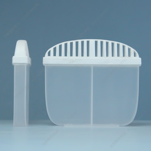 Support de désodorisant pour réfrigérateur en plastique PP transparent, 2 compartiments avec couvercle, pour absorbeur d'odeurs, rafraîchisseur, absorbeur d'humidité, boîte de rangement - Product Image 2