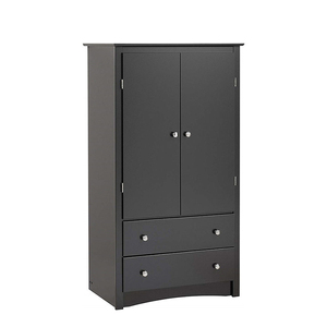 Nouveau Design <span class=keywords><strong>armoire</strong></span> en bois noir moderne meubles de chambre à coucher <span class=keywords><strong>armoire</strong></span> placard <span class=keywords><strong>avec</strong></span> 2 portes et 2 tiroirs - Product Image 1
