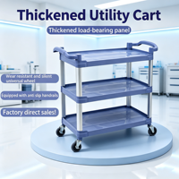Chariot utilitaire à 3 niveaux, robuste et léger, en aluminium et PP, pour cafés / bars / salons / petites cuisines