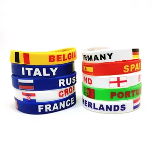 Palestine Silicone Wristbands Custom Logo Country Flags Palestine Rubber Silicone Bracelet Party Souvenirs