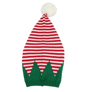 Cappello Natalizio <span class=keywords><strong>per</strong></span> Adulti Stile Elfo e Babbo <span class=keywords><strong>Natale</strong></span>, Lavorato a Maglia con Strisce Rosse e Verdi, Buon <span class=keywords><strong>Natale</strong></span> e Felice Anno Nuovo - Product Image 2