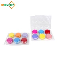 6 pièces de conteneurs d'emballage en plastique PET transparent pour macarons, dessert, biscuits, plateau à charnière