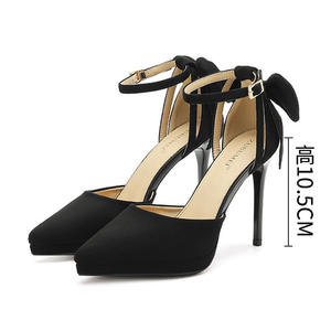 Новинка; Высококачественные модные атласные туфли на высоком каблуке с острым носком и бантом; Пикантные туфли-лодочки на шпильке с жемчугом; Свадебные туфли для невесты - Product Image 6