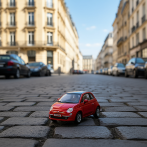 รถโมเดลโลหะ Kinsmart 2007 Fiat 500 ขนาด 1:28 ของเล่นแบบดึงถอยหลัง ผลิตในอิตาลี - Product Image 1