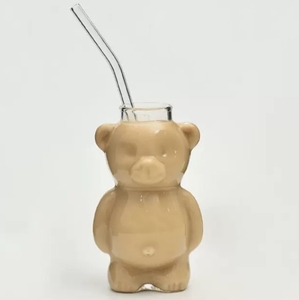 Tasse à café en verre avec ours en peluche de dessin animé mignon de célébrités d'<span class=keywords><strong>Internet</strong></span> créatives personnalisées en gros - Product Image 4