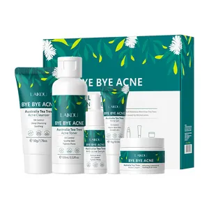 supplier LAIKOU Tea Tree five-piece Facial Care Set Cleanser Cream Toner Essence Gel Skincare five-piece set