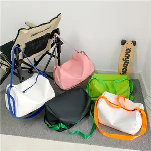 Custom Logo Printed Large Capacity Nylon Fold Sport Gym Wet And Dry Bag Women Men Waterproof Shoe Space Duffel Travel Bag