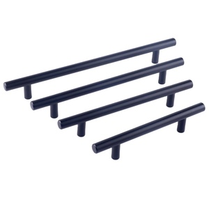 Matte Black Stainless Steel Cabinet Door Handles & Drawer Pulls Furniture <b>Knobs</b> Screws <b>for</b> Wardrobe <b>Dresser</b> Kitchen Hardware - Product Image 1
