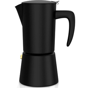 Warna hitam 4 cangkir Portable Espresso Mocha Pembuat kopi/listrik Moka Pot